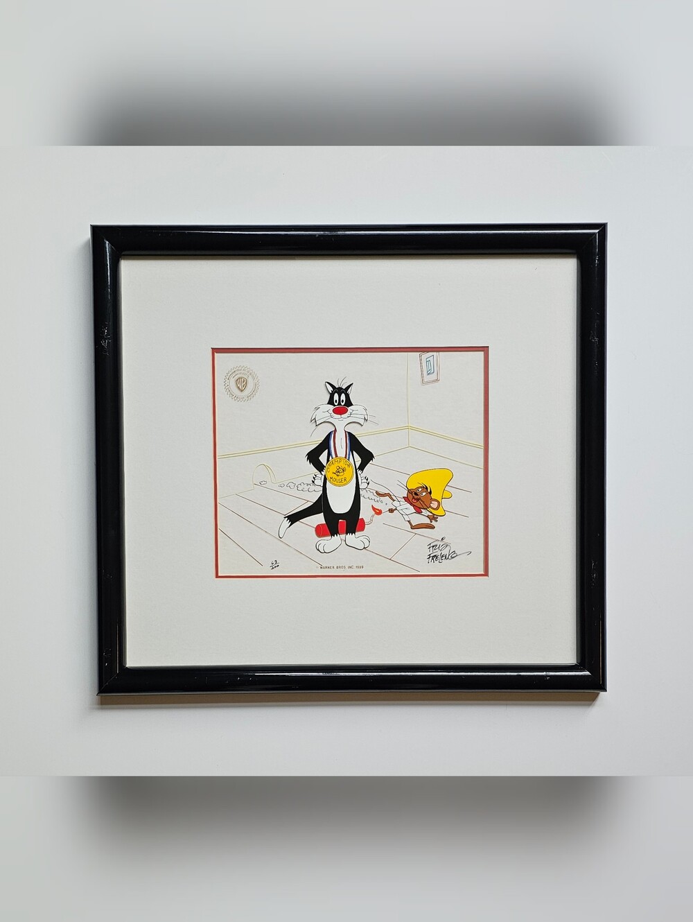 Fritz Freleng Looney Tunes Signed "Champion Mouser" Hand-Painted Cel W/ COA